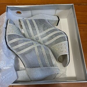 Valenti Franco dress heels, silver sparkly